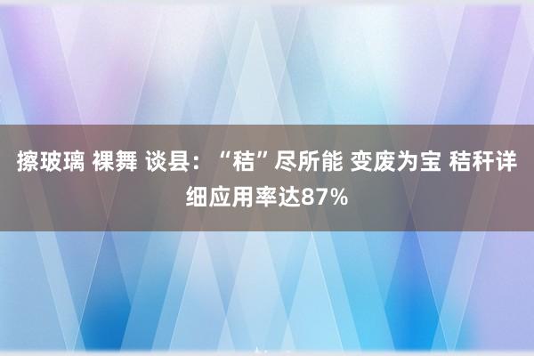 擦玻璃 裸舞 谈县：“秸”尽所能 变废为宝 秸秆详细应用率达87%