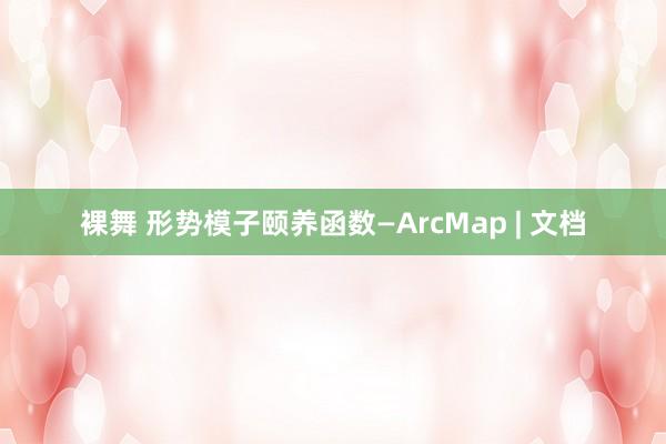 裸舞 形势模子颐养函数—ArcMap | 文档