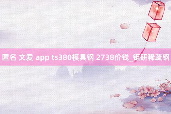 匿名 文爱 app ts380模具钢 2738价钱_钜研稀疏钢