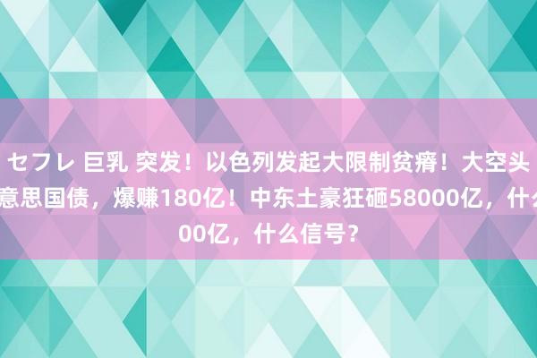 セフレ 巨乳 突发！以色列发起大限制贫瘠！大空头狙击好意思国债，爆赚180亿！中东土豪狂砸58000亿，什么信号？