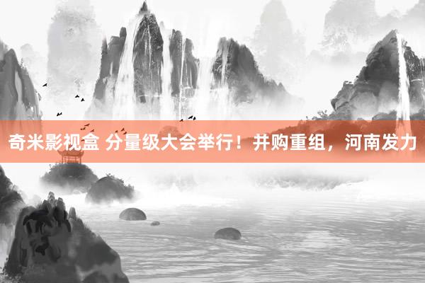 奇米影视盒 分量级大会举行！并购重组，河南发力